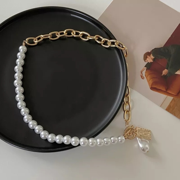 🍒 Pearl Chain Lasso Necklace - Picture 3 of 4